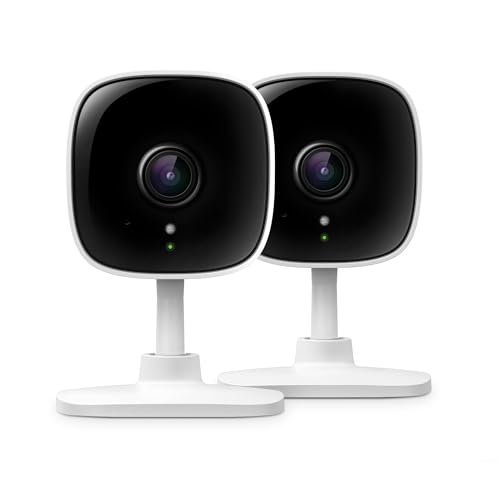Tapo 2K Indoor Wired Security Camera - Works as a Baby Monitor & Pet Camera, Person/Motion/Baby Cry Detection, 2-Way Audio, Siren, Subscription-Free Local Storage or Optional Cloud, C110P2 (2-Pack)