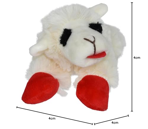 Multipet Lamb Chop Dog Plush Toy - Squeaky Toy for All Dogs - Extra Soft Plush - Stuffed Animal Dog Toy for Cuddling & Playing - Cute Pet Toy (6", Cream)