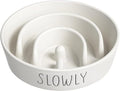 LE TAUCI PET Ceramic Slow Feeder Dog Bowls Small Breed, 0.6 Cups Dog Food Dish for Fast Eaters, Puzzle Bowl for Small Dogs and Cats,White