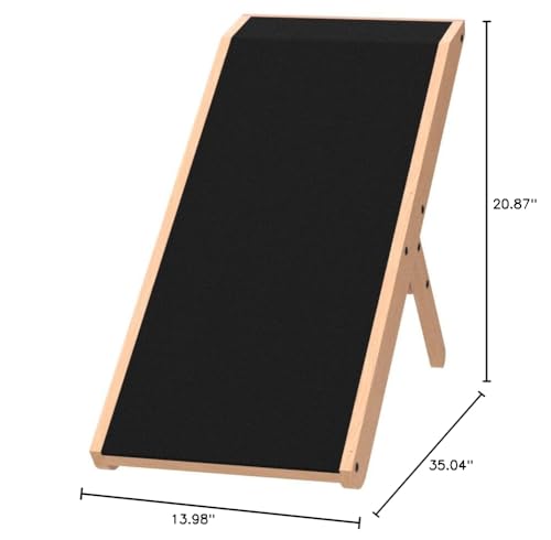 Dog Ramp for Couch – Non-Slip, Sturdy Build Foldable Wooden Dog Ramp – Supports up to 200 lbs – 7 Adjustable Heights (14"–20.5") – Enhanced Stability – Birchwood Pet Ramp for Small Dogs – Natural