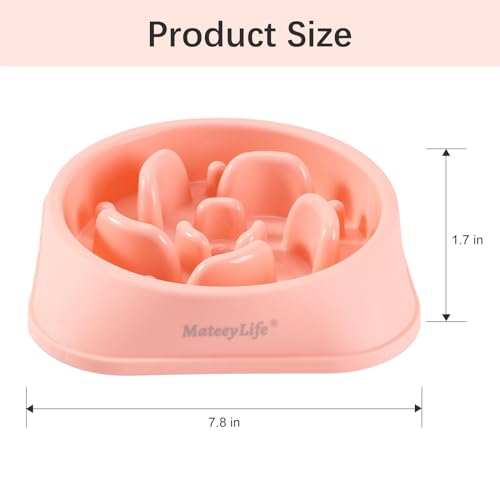 MateeyLife Slow Feeder Dog Bowls 2PCS, Anti-Choking Puzzle Dog Food Bowls, Anti-Slip Interactive Feeding Slow Down Eating, Bloat Stop Maze Dishes for Medium Breeds Pink&Purple