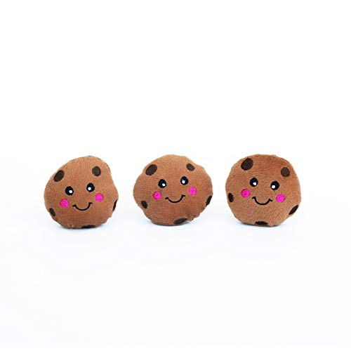 ZippyPaws Burrow Replacement Miniz - Interactive Dog & Puppy Toys for Boredom, Stimulating Pet Products to Keep Them Busy, Plush Refills for Hide & Seek Puzzle, Squeaky Toy for Enrichment - Cookies