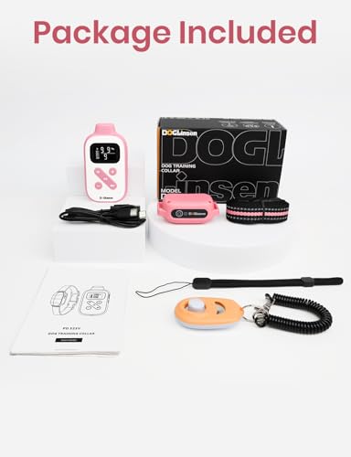 DOGLinsen No Shock Dog Training Collar, Beep and Vibrating Dog Collar with Remote 2800Ft, Vibration Collar for Small Medium Large Dogs - No Prongs