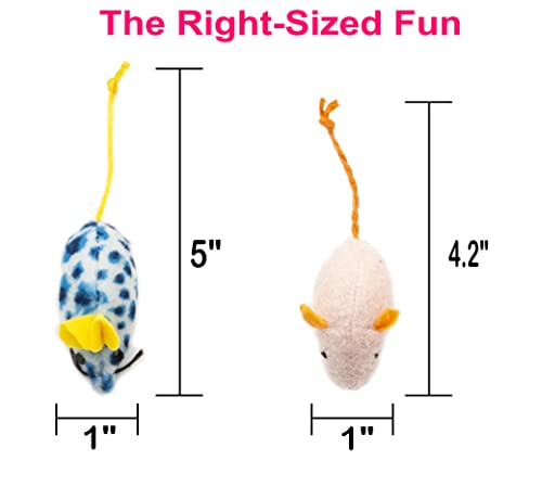Fashion's Talk Mouse Cat Toys Soft Plush Catnip Mice Assorted Style Variety Pack 32 Count