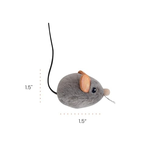 Catstages Squeak Squeak Mouse Cat Toy with Touch-Activated Sound & Catnip, Gray