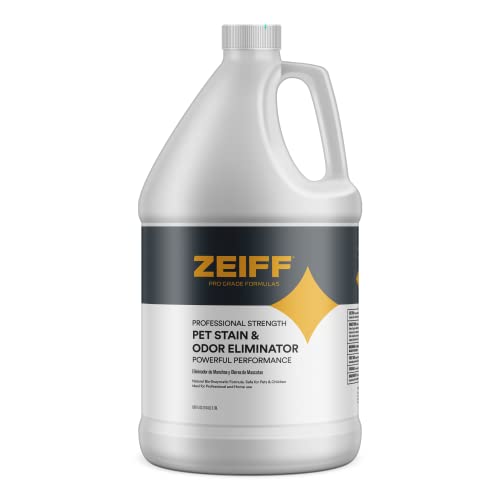 Zeiff Pet Stain and Odor Remover - Pet Odor Eliminator for Home and Professional Use - Carpet Stain Remover - Pet Urine Enzyme Cleaner for Dog and Cat Pee, Feces, and Fluids - 1 Gallon