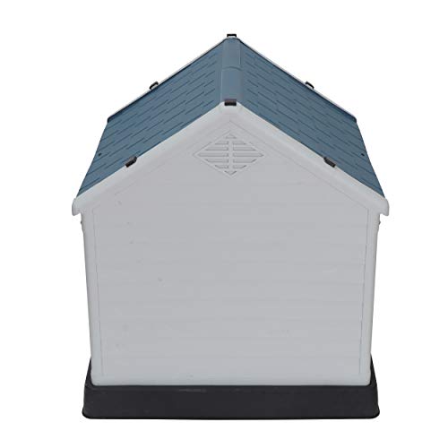ZENY Plastic Dog House - Waterproof Dog Kennel with Air Vents and Elevated Floor All Weather Indoor Outdoor Insulated Doghouse Puppy Shelter, Easy to Assemble