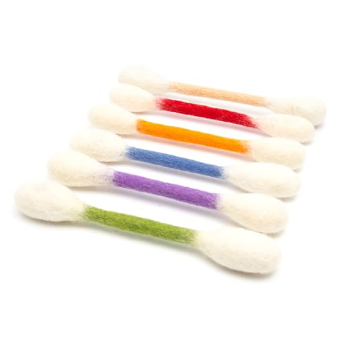 Glaciart One Swabs Cat Toys with Catnip - 6 Pk | Durable for Chew, Cute Cat Toys Interactive Kitty for Boredom, Exercise, & Play | Filled w/Organic Catnip for Anxiety & as Digestive Aid | Gift Idea