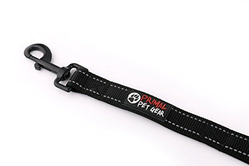 Primal Pet Gear Dog Leash 6ft Long,Traffic Padded Two Handle,Heavy Duty,Reflective Double Handles Lead for Control Safety Training,Leashes for Large Dogs or Medium Dogs,Dual Handles Leads(Black)