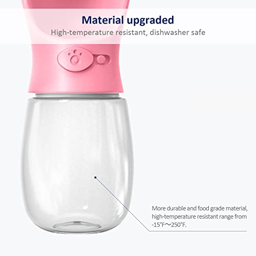 WePet Portable Dog Water Bottle, 12 OZ, Leak Proof Puppy Water Dispenser with Drinking Feeder for Pets Outdoor Walking, Hiking, Travel, Food Grade Plastic