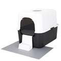 Sfozstra Black Enclosed Cat Litter Box with Lid - Lift-Off Buckle Lock for Easy Cleaning, High Sides Splash-Proof & Leak-Proof, Odor-Reducing with Deodorizer, Includes Sand Pedal, for Cats up to 8 lbs