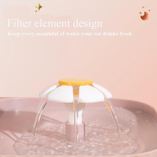 Marchul Cat Water Fountain and Stainless Steel Food Bowl, 100oz/3L Super Quiet Automatic Pet Water Dispenser with Smart Pump and 3 Replacement Filters for Cats and Small Dogs, Pink