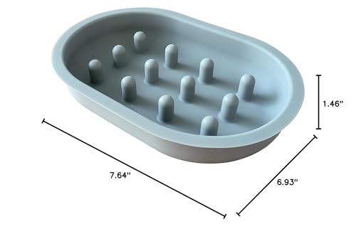 EasyFeastFurryBowls Slow Feeder Bowl - Compatible with Sureflap Surefeed Feeders, BPA & Silicone, Non-Slip, Dishwasher Safe, Promotes Healthy Eating, Cat, Small & Med Breed, Gray