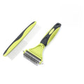 Pon Ywo Nree 2-in-1 Pet Grooming Brush & Undercoat Rake, Double Sided Dematting Comb for Dogs Cats, Shedding & Slicker Grooming Tool (Green)
