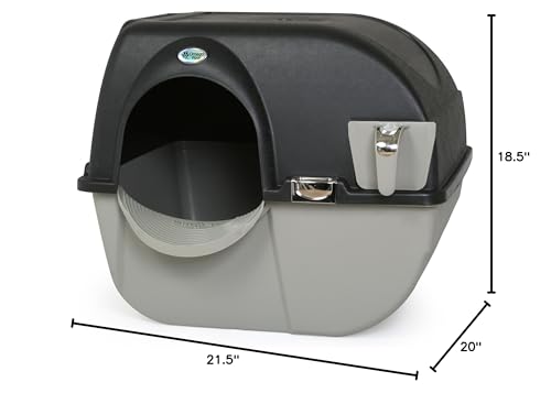 Omega Paw Elite Self Cleaning Roll 'n Clean Litter Box, Midnight Black, Large (EL-RA20-1)