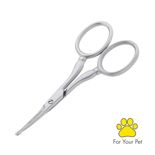 Tweezerman Pet Grooming Scissors, Stainless Steel Rounded Tip Trimming Shears for Dogs and Cats