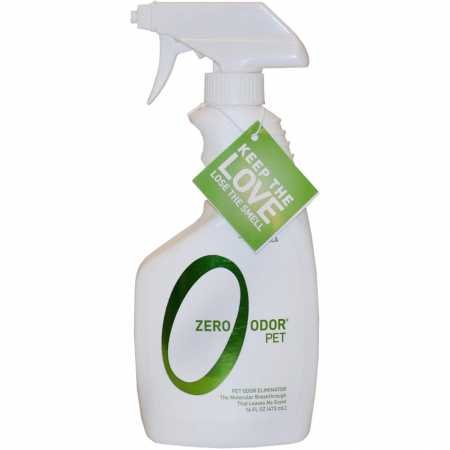 Zero Odor Pet Odor Eliminator, Air and Surface Odor Remover for Carpet, Furniture, and Pet Beds, Trigger Spray, 16 fl oz