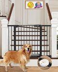 Cumbor 30-46" Baby Gate for Stairs, Mom's Choice Awards Winner-Auto Close Dog Gate for The House, Gifts for Mom, Easy Install Pressure Mounted Pet Gates for Doorways, Black