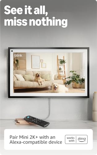 Blink Mini 2K+ (newest model) – Plug-in Home & Pet Indoor Security Camera with 2K video resolution, night vision, enhanced audio, motion detection – 1 camera (Black)