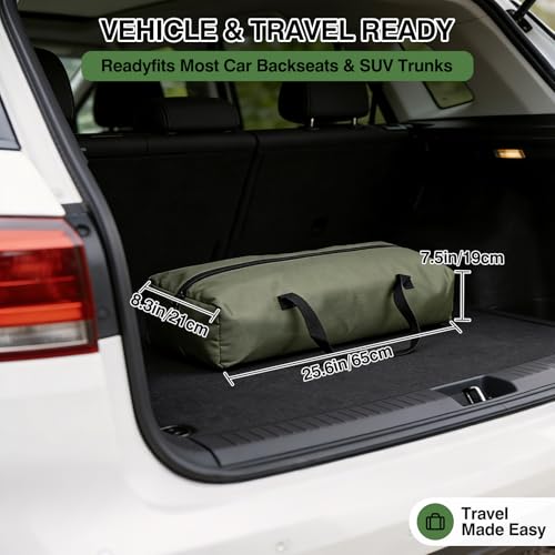 Veraste 33" L x 25" W x 25" H Collapsible Travel Dog Crate, Portable Soft Dog Kennel for Medium Large Dogs up to 60 lbs, 4-Door Foldable Travel Crate with Durable Mesh & Storage BagGreen