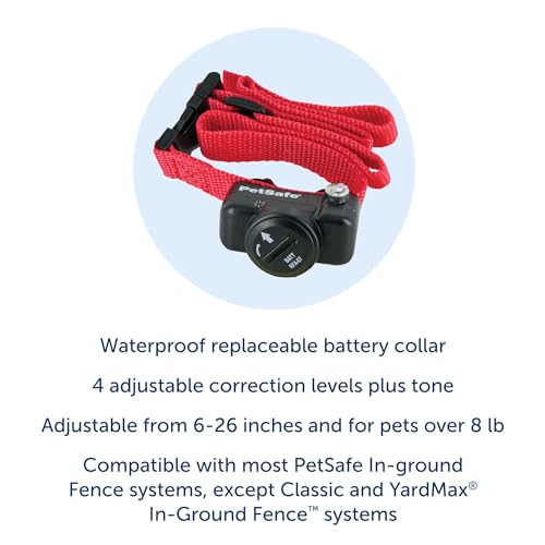 PetSafe Ultralight Pet Fence Receiver Collar for Dogs and Cats Over 8 lb. - Waterproof with Tone and Static Correction - Electric Dog Collar - from the Parent Company of Invisible Fence Brand