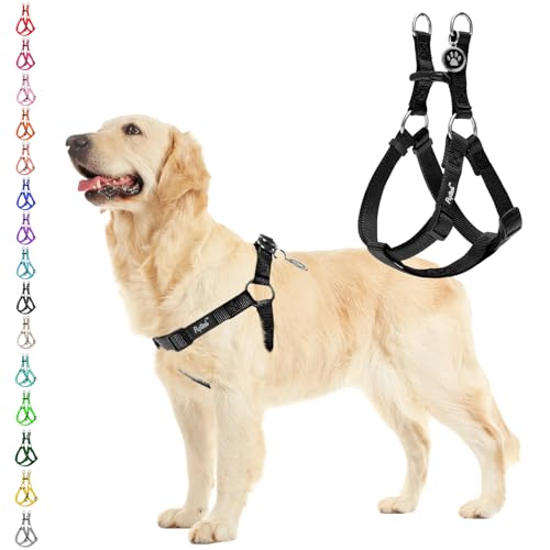 PUPTECK No Pull Dog Harness Soft Adjustable Basic Nylon Step in Puppy Vest Outdoor Walking with ID Tag