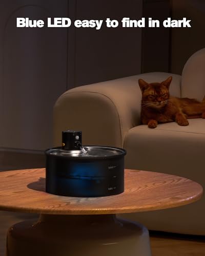 Wireless Cat Water Fountain Cordless: Battery Operated Cat Fountain - 108oz/3.2L Automatic Pet Water Dispenser Rechargeable Drinking Fountains for Cats Indoor with Motion Sensor Multiple Cats and Dogs