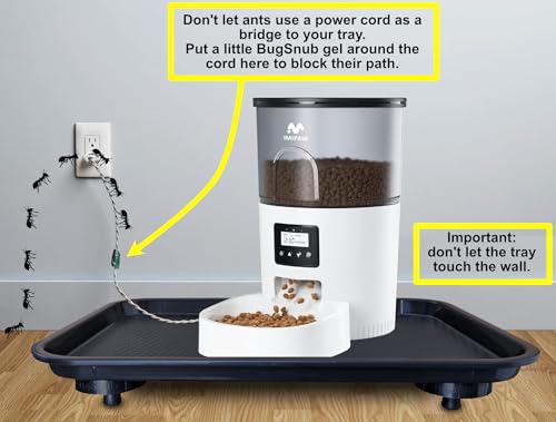BugSnub Ant Proof Tray - Waterless, Moat Free Cat and Dog Food Tray for Crawling Pest Free Pet Food Feeding Station. Kitchen Sweets and Trash, Ant Free Platform.