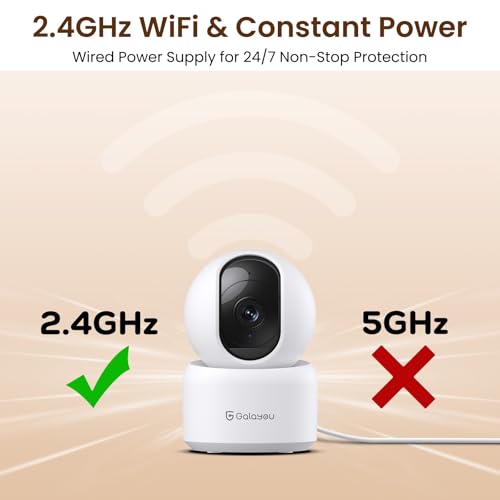 GALAYOU 2K Indoor Cameras for Home Security-Baby/Pet/Dog/Cat Monitor with Phone APP, Wi-Fi Camera with 360° PTZ, Wired Plug, Two-Way Talk Nanny Cam, Easy Set Up, 24/7 TF Card&Cloud Storage, G2 4Pack