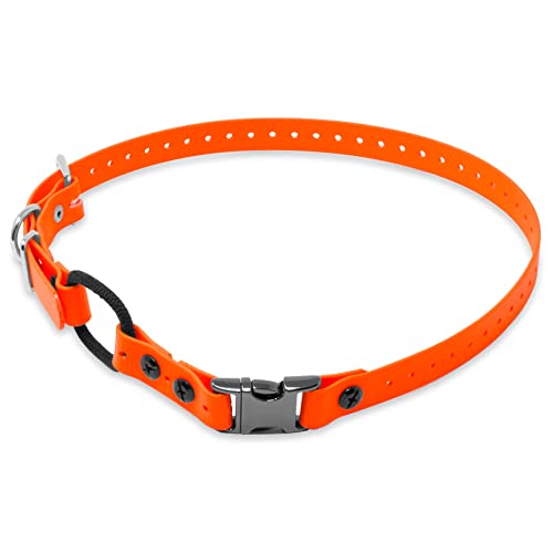 Educator 3/4-Inch Quick Snap Biothane Bungee Dog Training Collar Strap – Fits ET-300, ET-400, ME-300, EZ-900, PE-900 & PG-300 Receivers Only – 5"–22.5" Neck Sizes, Orange