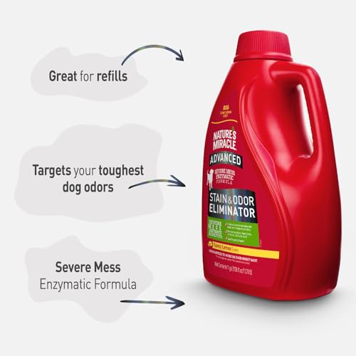 Nature’s Miracle Advanced Stain & Odor Eliminator, Severe Mess Enzymatic Formula For Tough Pet Messes, Sunny Lemon Scent, 1 Gallon
