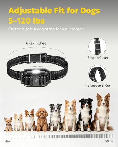 Heaflex Dog Shock Collar with Remote, Dog Training Electric Collar, Waterproof Rechargeable, 1640ft Dog Shock Collar with LED Light, Beep, Vibration, Shock for Medium/Large 3 Electronic Collars Dogs