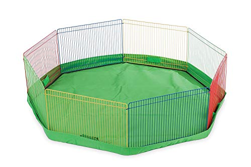 Prevue Pet Products Multi-Color Small Pet Playpen - Animal Pen for Rabbits, Guinea Pigs, Hamsters, Tortoises, Bunny Enclosure, Easy to Assemble, Indoor & Outdoor