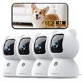 CINMOORE 2.5K Indoor Security Camera 4pack, Free AI Person/Pet/Cry Detection, 4MP Baby/Dog/Cat/Pet Camera with Phone App, Pan Tilt WiFi, Night Vision, Full Duplex Audio for Home Security