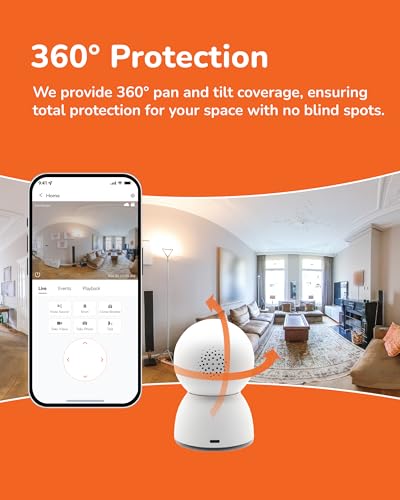 SensForge 2.5K Pan-Tilt Security Camera, 360° Dual-Band WiFi Camera for Home, Free AI Human & Pet Detection, 2-Day Cloud + 64GB SD Storage, Two-Way Talk, Optional AI + Storage Upgrade (1, White)