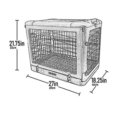 Pet Gear “The Other Door” 4 Door Steel Crate with Plush Bed + Travel Bag for Cats/Dogs, Sage, 27 Inch, (PG5927BSG)