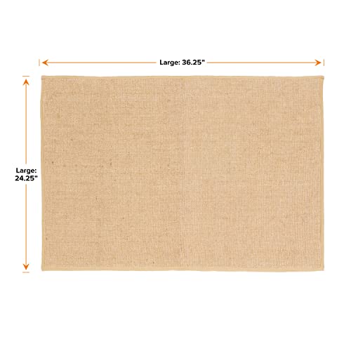 Neater Pets Jute Cat Litter Trapping Mat - Catches Spilled Litter Mess from Kitty Litter Box to Protect Floors, Soft on Cats Paws, Anti-Skid Backing, Easy to Clean, Beige, 24" x 36"