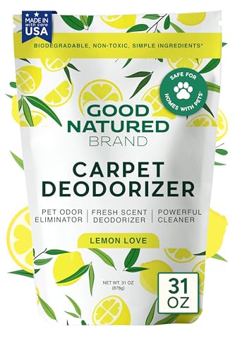 Good Natured Brand | Carpet Deodorizer & Freshener Powder | 31 oz Pet Odor Eliminator for Strong Odor & Pet Urine | Fresh Natural Lemon Scent | Safe for Homes with Pets