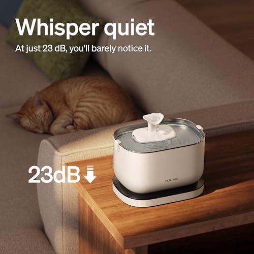 PETLIBRO Cat Water Fountain, Cordless Pet Water Fountain Battery Operated, 2.5L/84oz Dockstream Water Fountains for Cats Indoor, Cat Fountain with Stainless Steel Tray, Easy to Clean BPA-Free