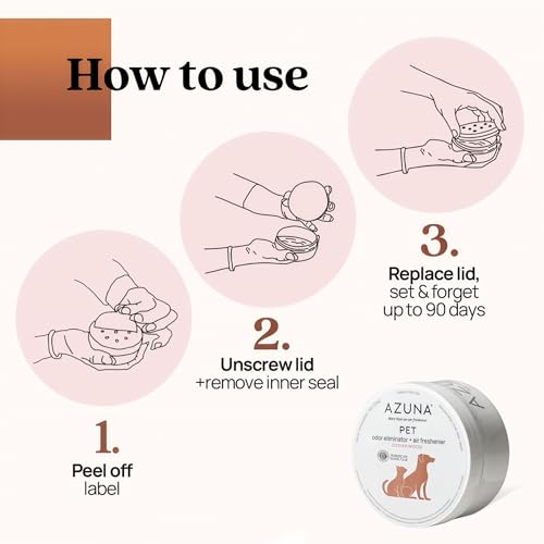 Azuna Pet Odor Eliminator for Strong Odor Gel | Plant Powered Australian Tea Tree Oil | Dog and Cat Room Deodorizer | Child and Pet Safe Air Fresheners for home | Cedarwood Scent | 8oz Pod