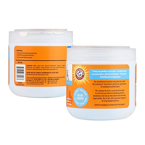 Arm & Hammer Pet Scents Gel Odor Eliminator, Baking Soda Deodorizer for Pet Rooms, Litter Box Areas, and Indoor Spaces, Long-Lasting Solid Gel Format, Fresh Breeze Scent, 15 Oz