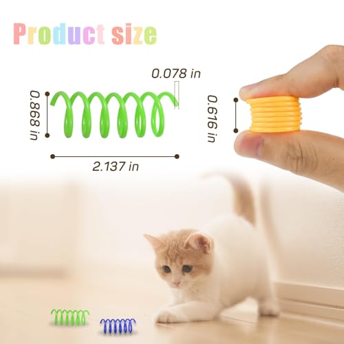 Andiker Interactive Cat Spiral Creative Spring Toy to Kill Time and Keep Fit, Sturdy and Heavy Plastic for Swatting, Biting, Hunting Kitten Toys, Colorful, 12 pcs