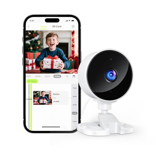 YOTON Indoor Security Camera 2.4GHz, Baby Monitor, Pet Camera, Dog Cam, Night Vision, 2-Way Audio, Motion Detection, Works w/Alexa, Subscription Free Local Storage or Optional Cloud