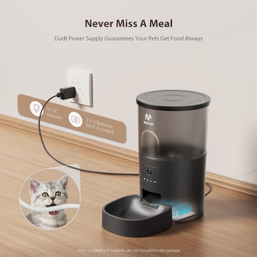 IMIPAW 5L Automatic Cat Feeder with Camera - AI Pet Recognition & Recording, Night Vision, 5G WiFi APP Remote Control, Two-Way Audio & Desiccant Bag, Timed Programmable Food Dispenser for Small Pets