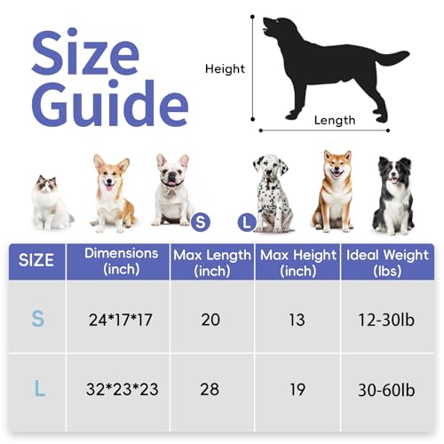 Petprsco Portable Dog Crate - 32"x23"x23" Collapsible Dog Travel Crate for Medium/Large Dogs with Soft Blanket, Foldable Bowl & Poop Bag Dispenser - Indoor & Outdoor Use