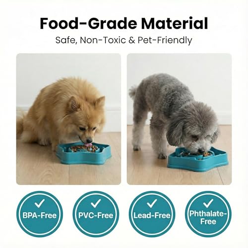 Sufisat Pet Slow Feeder Bowl for Small Dogs, Puzzle Feeder for Petite Dogs, Anti-Choking, Slow Eating, 350ML Capacity, BPA-Free, Small Size