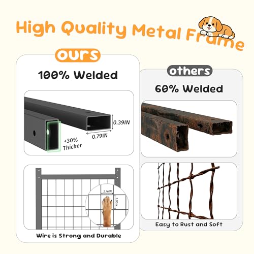 20x10ft Large Outdoor Dog Kennel, Heavy Duty Galvanized Steel Enclosure with Waterproof Roof & Secure Lock for Giant Breed Dogs