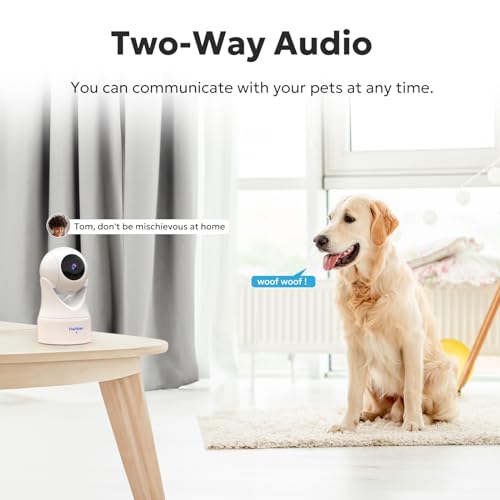 owltron Indoor Security Camera 2K, 360° Cameras for Home Security with Motion Detection, 2.4G WiFi for Baby/Pet/Nanny/Camara with Night Vision, Siren Alarm & 2-Way Audio, Compatible with Alexa