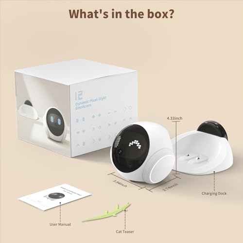 Honey Tour 1080P Pet Camera Robot: Indoor Movable Home Security Camera with App Control, Night Vision, 2-Way Talk, Motion Detection, SD Card Storage, Smart Pet Cam for Cat/Dog/Baby/Elderly Monitor