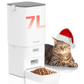 Automatic Cat Feeder - 7L/29 Cups Cat Food Dispenser with Desiccant Bag, 1–6 Meals, Ideal for 2–15mm Dry Food, Auto Pet Feeder with Dual Power Supply, Automatic Dog Feeder for Small Medium Breed